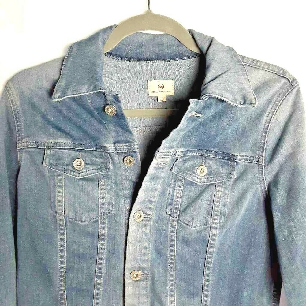 AG Adriano Goldschmied Womens Denim Jean Jacket  L - Picture 2 of 8